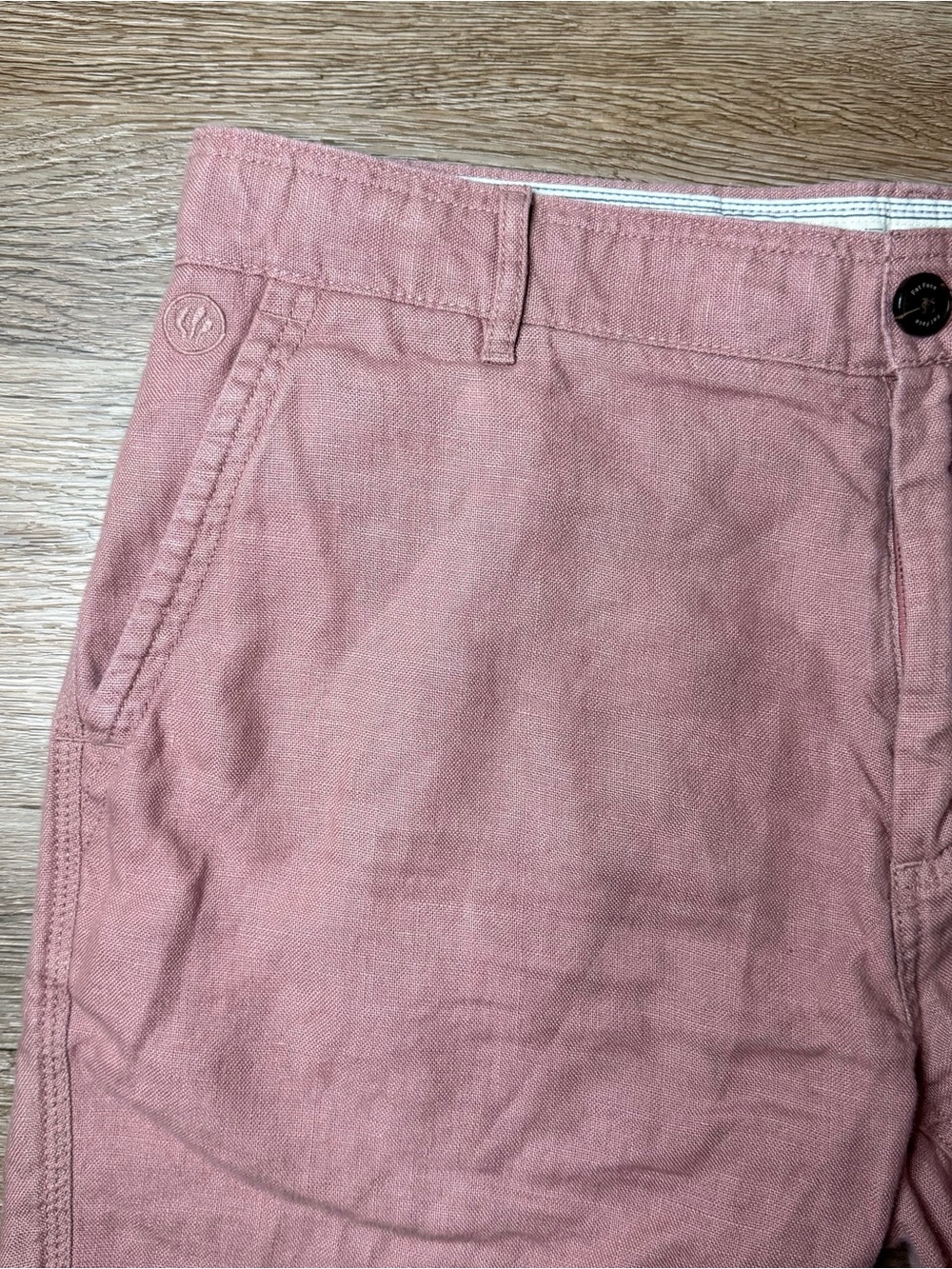 Fat Face Men’s Linen Chino Shorts, Mauve Pink
